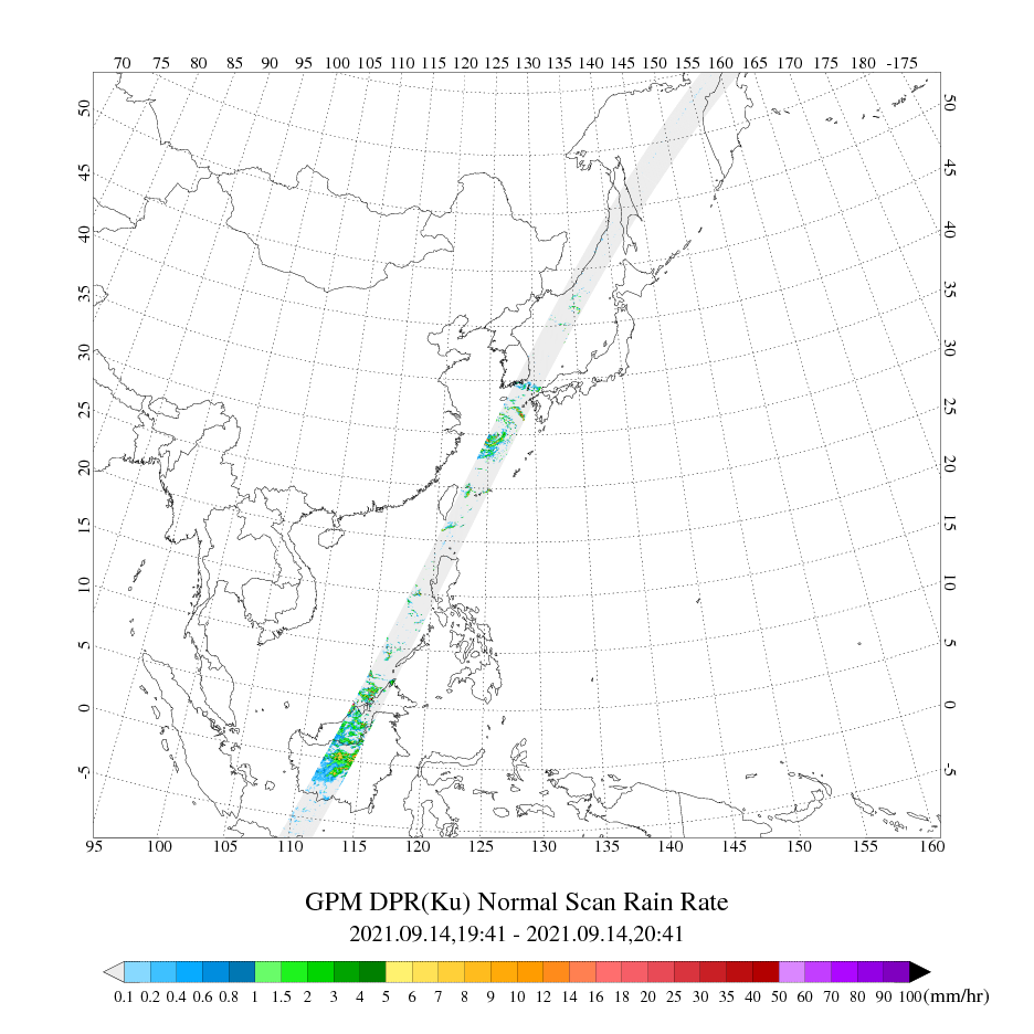 GPM 태풍 반경 강우 분포도